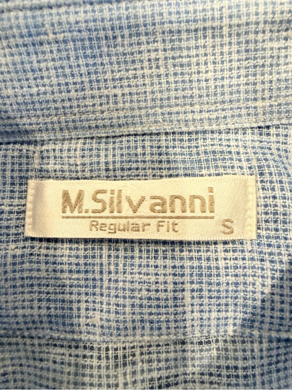 M. Silvanni 100% Linen Button Down Shirt Blue Small - Picture 2 of 5
